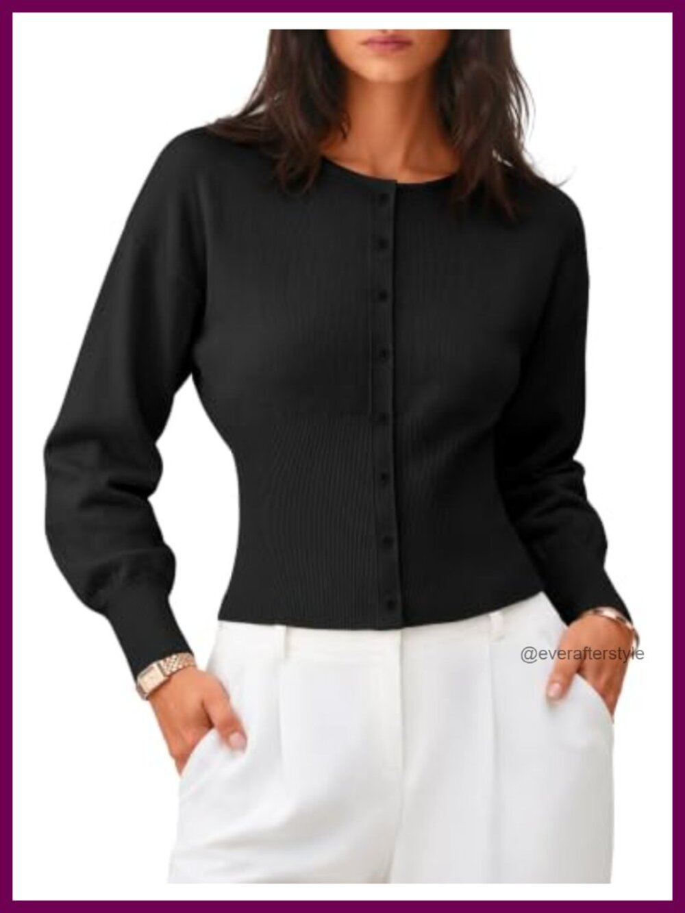 ZESICA Womens Long Sleeve Fitted Waist Knit Cardigan Sweaters
